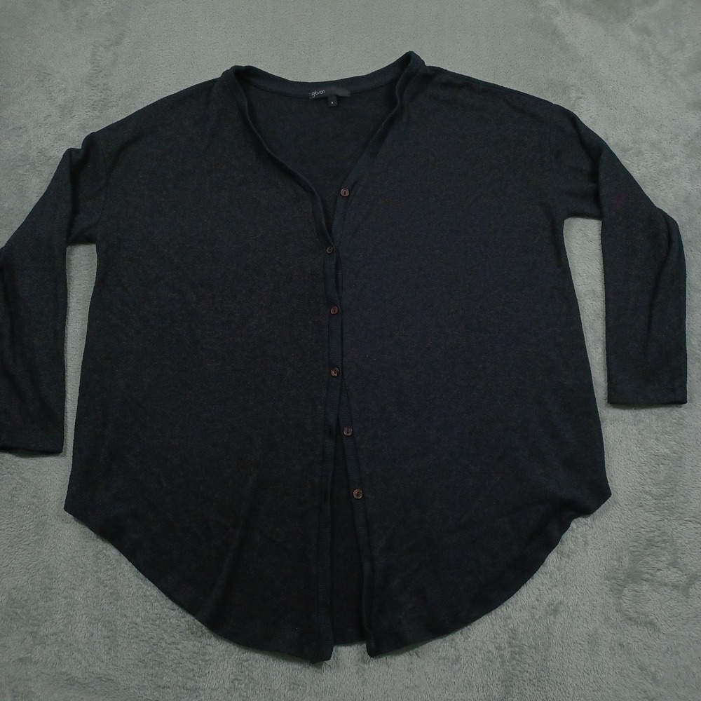 Gibson Sweater Womens Small Black Cardigan‎ Button Up Lightweight